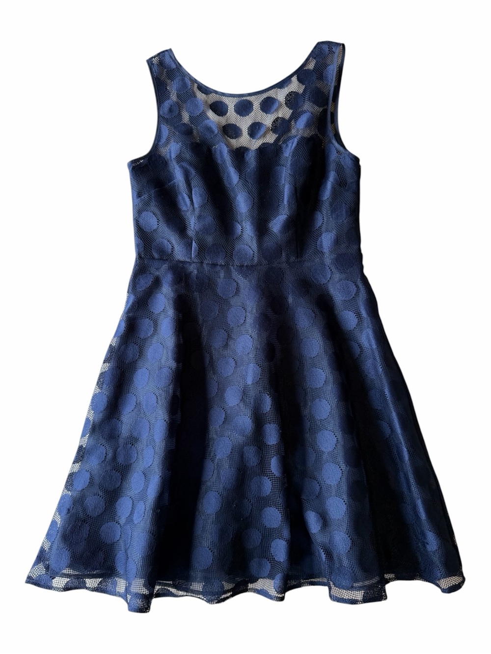 Betsey Johnson Navy Polka Dot Fit & Flare Party Dress